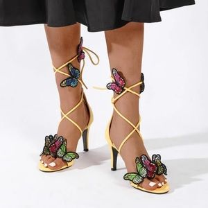 Butterfly Lace Up Heels